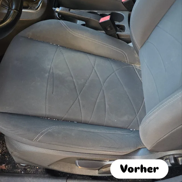 Sitz im Detail – Vorher, Detailaufnahme der Fahrzeugaufbereitung